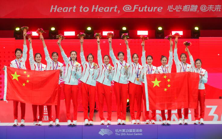 2023年10月7日晚，中國女排獲得杭州亞運會女排冠軍。