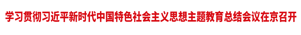 學習貫徹習近平新時代中國特色社會主義思想主題教育總結會議在京召開