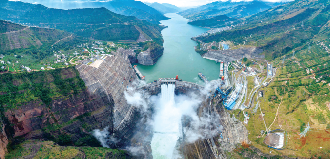 中国电力建设集团有限公司参建的全球第二大水电站—白鹤滩水电站，创下地下洞室群规模、单机容量等多项世界第一。
